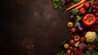 poster background with vegetables on the left side