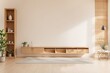 © Land Stock - Mockup a cabinet television wall mounted with decoration in living room and white wall