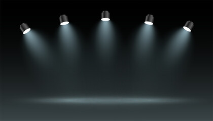Wall Mural - realistic spotlight on dark background for theater or cinema