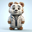 3D Render of a Cute Panda in a safari jacket
