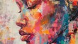 Abstract Portrait with Vivid Brush Strokes