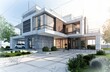 A detailed architectural drawing of a modern house, showcasing meticulous planning and innovative design concepts