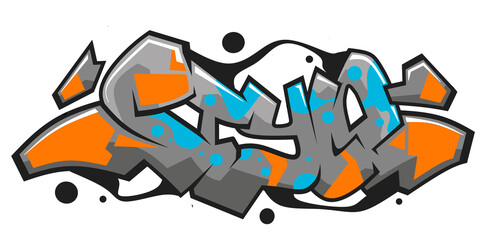 Wall Mural - Style word graffiti text font sticker