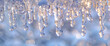 Crystalline icicles catch the morning light, a frosty mosaic of winter's delicate touch.
