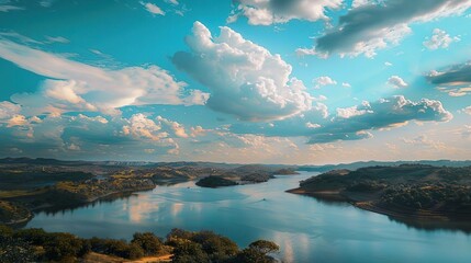 Wall Mural - lake and clouds