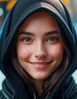 Authentic Realism: Close-Up Portrait of Girl with Hood