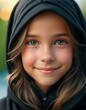 Genuine Expression: Hyper Detailed Portrait of Hooded Girl