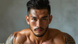 Youthful Strength: Short-Haired Male Muay Thai Athlete, Dynamic Impact: Young Fighter with Short Hair, Athletic Precision: Youthful Muay Thai Warrior, Energetic Presence: Muay Thai Athlete's Portrait