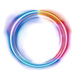 © Feecat - Round neon frame of effect isolate on transparent png