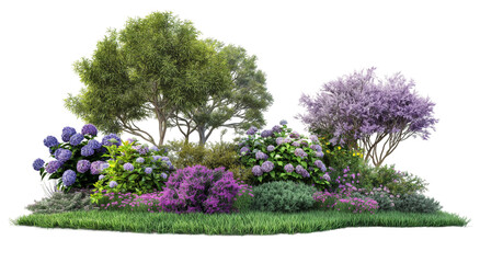 Wall Mural - garden flowers isolated on transparent background PNG