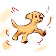 dog, playful dog.cartoon drawing, water color style,