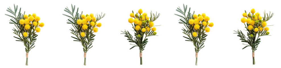 Wall Mural - mimosa flower bouquets transparent background PNG