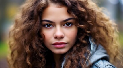 Wall Mural - a woman with curly hair