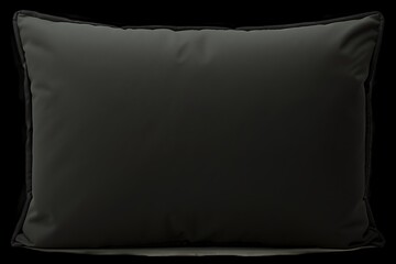 Black pillow isolated on black background. Cut out