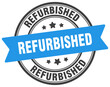 refurbished stamp. refurbished label on transparent background. round sign