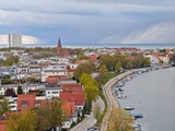 Fototapeta Konie - Panorama von Rostock Warnemünde am alten Strom