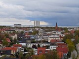 Fototapeta Konie - Panorama von Rostock Warnemünde am alten Strom