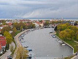 Fototapeta Konie - Panorama von Rostock Warnemünde am alten Strom