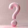 3d pink question mark on a pink background