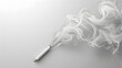 Cigarette burning, white background, no tobacco stop smoking anti drug day concept