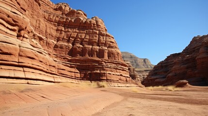 Canvas Print - red rock canyon formed by wind.