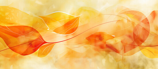 Wall Mural - Abstract orange autumn floral pattern texture background