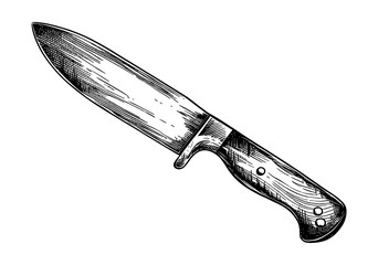 knife engraving black and white outline