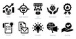 A set of 10 branding icons as vision, target audience, loyal customers