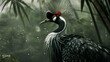 Black Crowned Crane bird.