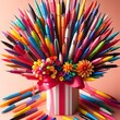 Vibrant Selection Abstract Multi-Colored Ballpoint Pens for Creative Expression
