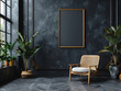 Trendy Minimalism: White Frame Mockup Elevates Sleek Modern Home Decor