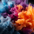 Colorful ink in water. Abstract background. Close up.