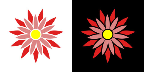 Sticker - flower nature vector red.eps