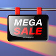 Mega Sale in 3d style, suitable for product promotion. Vector illustration.