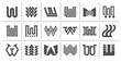 Technology modern letter W logo vector set