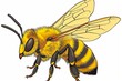 Buzzing Bee: Vibrant Cartoon Illustration for Kids' Education & Nature Animations