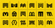 Simple line company letter M logo template set