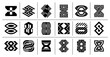 Flat abstract monogram number 8 logo bundle