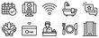 accommodation icon line style set collection