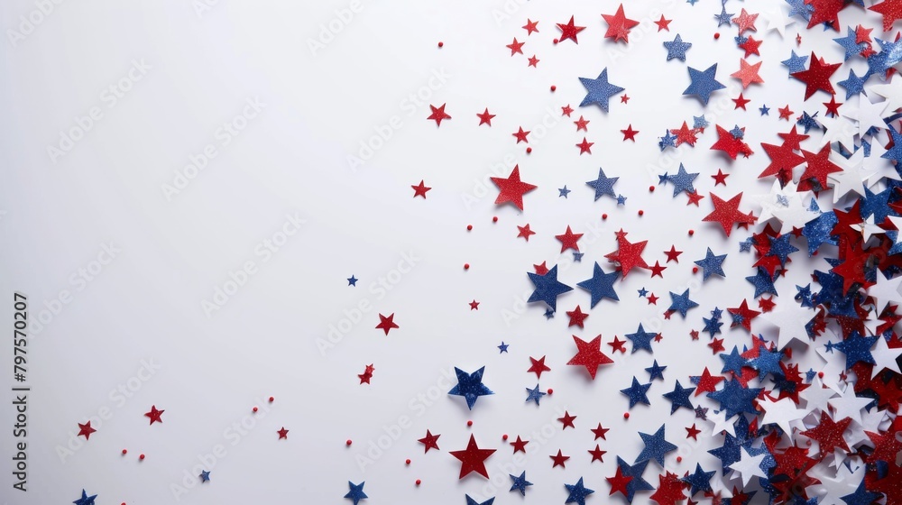 Patriotic 4th of July Card Design - Red, White, and Blue Stars on White ...