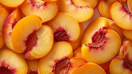 Canvas Print -  slices of ripe peach