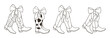 Draw doodle oquette cowgirl boots Cherry bows