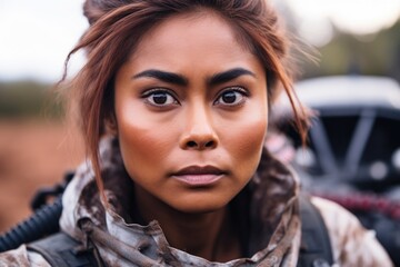 Sticker - a woman looking at the camera