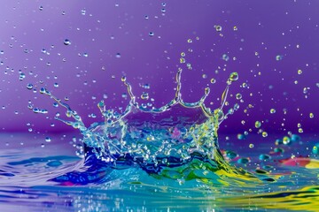 Wall Mural - Colorful liquid splash on vibrant background