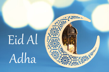 Wall Mural - Eid al Adha, traditional Arabic lantern, symbolizing faith, celebrating with family, holy occasion