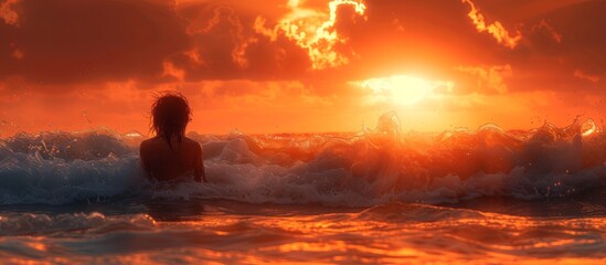 Wall Mural - Moments of silence are filled with the soothing sound of waves, a comforting backdrop to romantic musings. 