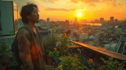 Wall Mural - The solar engineer orchestrates a rooftop revolution, fostering eco-friendly power independence. 