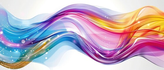 Wall Mural - Abstract colorful glossy wave design template background vector