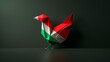 Minimalist Palestinian Flag Origami Dove Symbolizing Peace
