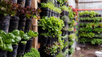 Wall Mural - Edible Vertical Garden for Urban Spaces